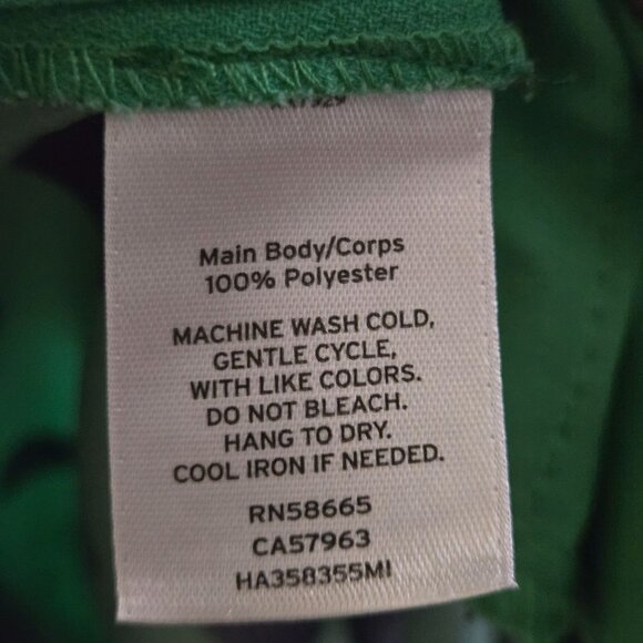 Halogen Wide Leg Green Black Polka Dot Paperbag Pants Size L - Picture 7 of 7